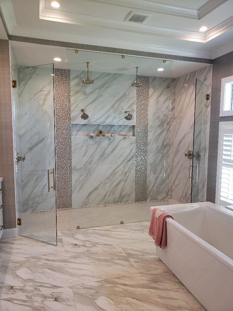 Nustar glass and mirrors frameless shower doors